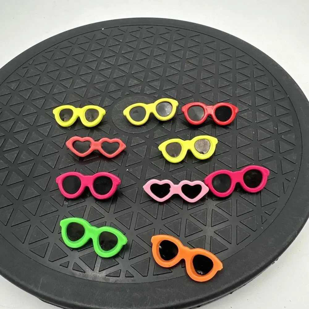 Vtg Lot Of 10 80s Neon Plastic Pins Sunglasses